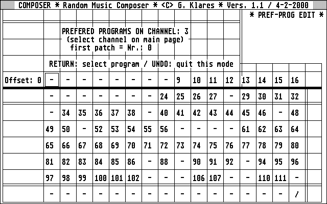 composer preferred programs editing